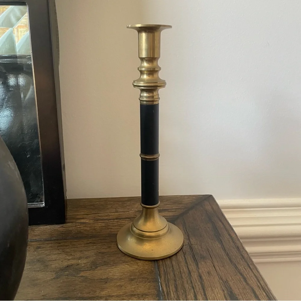 Vintage Brass  Candlestick Holder,  10”H x 3”b
